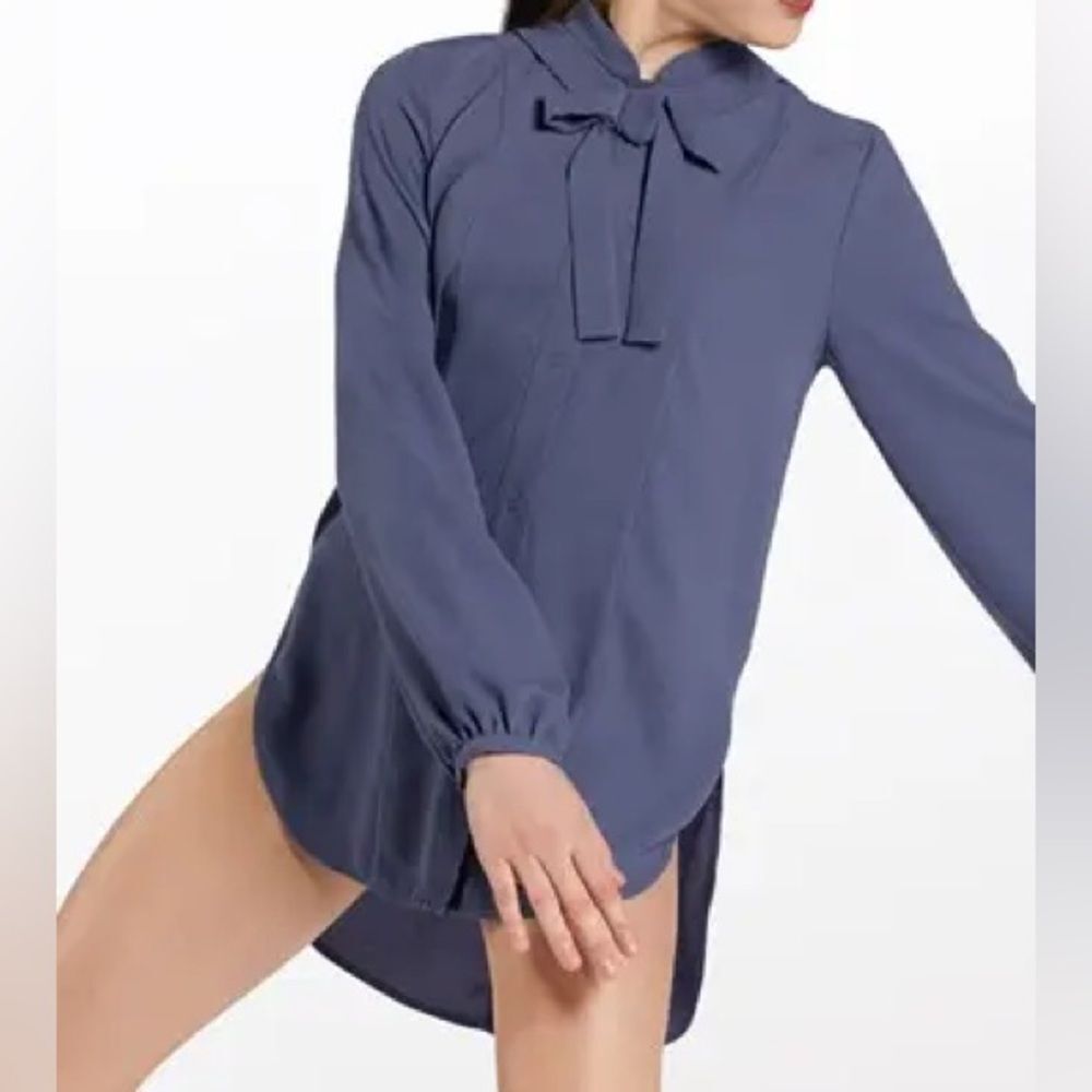 WEISSMAN Dance costume shirt leotard blue Mandarin overdress D11400 MA